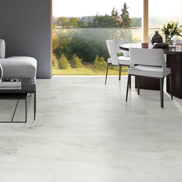 MSI White Ocean 11.81 in. x 23.62 in. Rigid Core Luxury Vinyl Tile