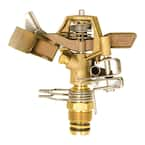 Rain Bird 25PJDAC Riser-Mounted Brass Impact Sprinkler, Adjustable 20-41  ft. 25PJDAC - The Home Depot