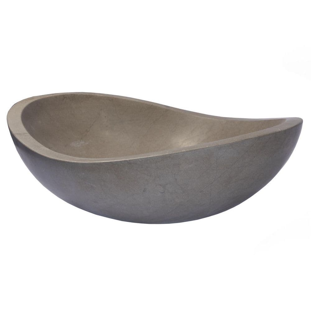 Molly Grey Marble 18'' Wall-Mount Oval Bathroom Sink