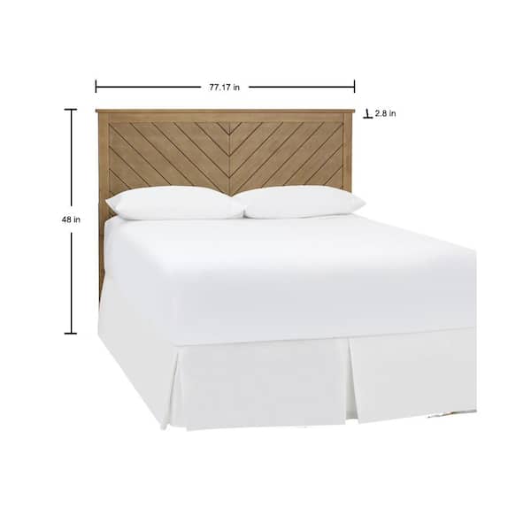 Fergus Patina Wood Finish Queen Size Chevron Slat Headboard 61.18 in W. x 48 in H