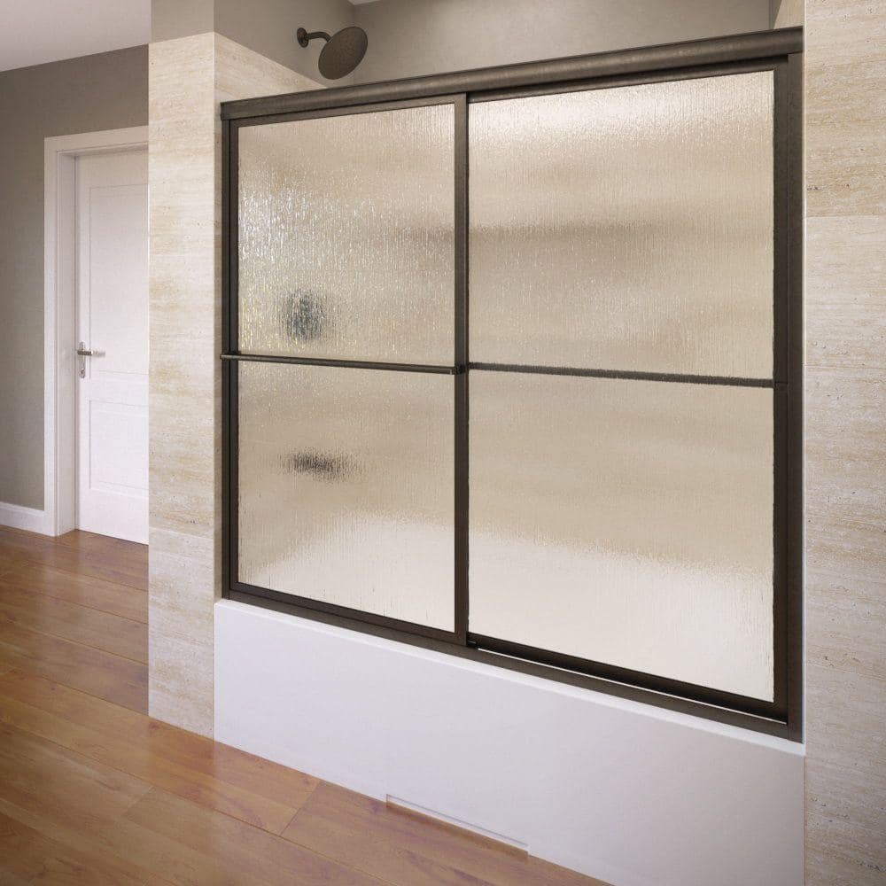Deluxe 59 in. x 58-1/2 in. Framed Sliding Tub Door in Oil Rubbed Bronze