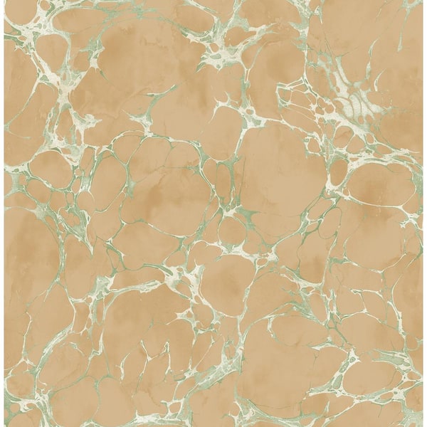 Seabrook Designs Patina Crackle Metallic Green and Tan Marble Paper Strippable Roll (Covers 56.05 sq. ft.)