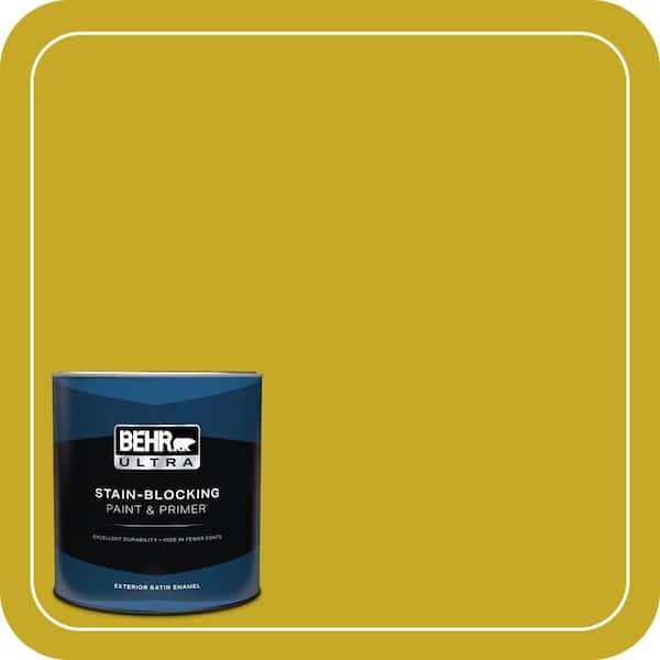BEHR ULTRA 1 qt. #HDC-MD-03 Citronette Satin Enamel Exterior Paint & Primer