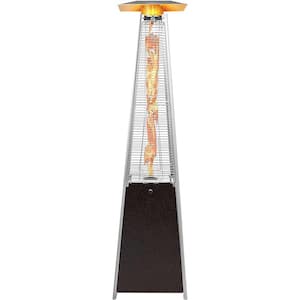 41,000 BTU Stainless Steel Pyramid Propane Patio Heater with Wheels