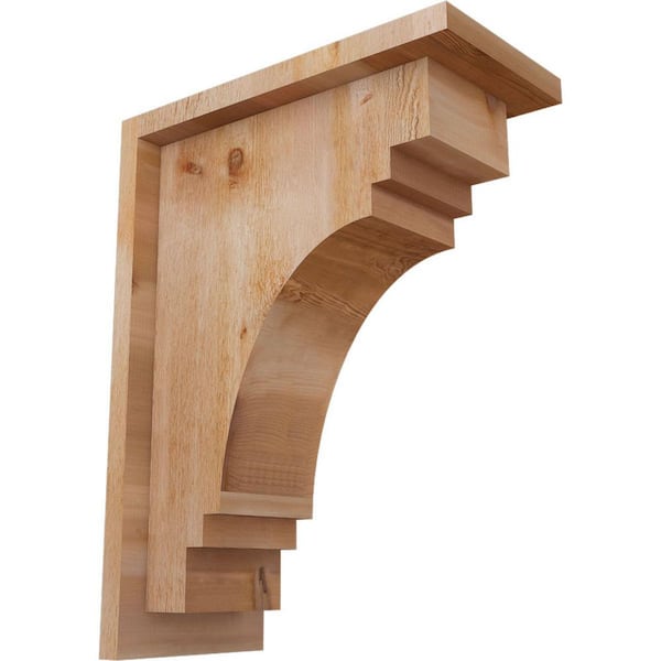 Ekena Millwork 6 in. x 12 in. x 16 in. Western Red Cedar Pescadero Rough Sawn Corbel with Backplate