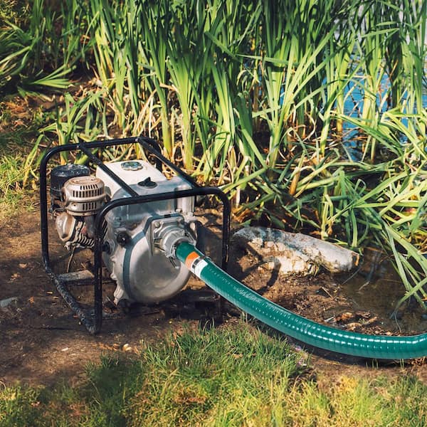 Suction Hose, 2 in. x 20 ft. Green High-Quality Hose with Camlock Connectors Fit Various Pumps Utility Accessory