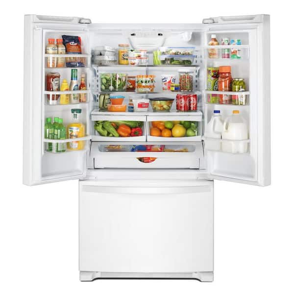 33 in. 22 cu. ft. Standard Depth French Door Refrigerator in White