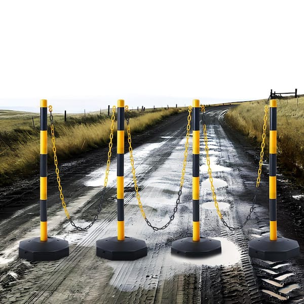 SKYSHALO Adjustable Traffic Delineator Post Cones, 4 Pack, Traffic