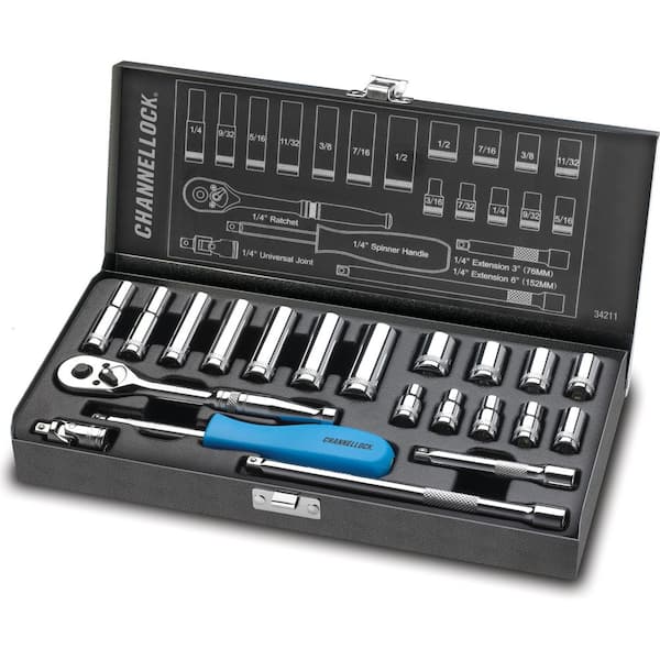 1/4 in. Drive SAE Standard Socket Set (21-Piece)