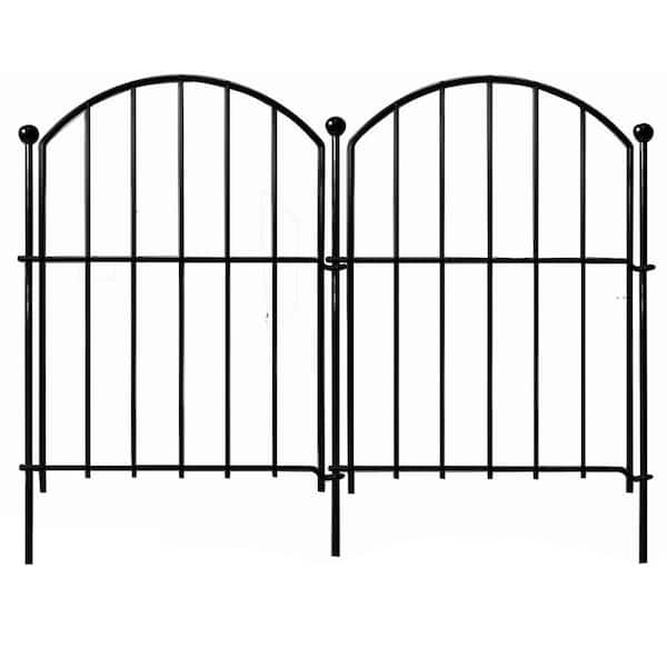 17" Rustproof Metal Decorative Garden Fence 10 Pack No Dig Animal Barrier for Dog Arched Flower Bed Edging Wire Border