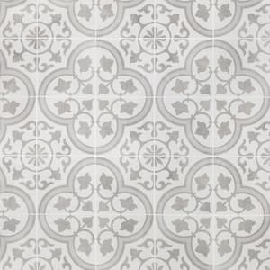 Sintra Silver Ornate Encaustic 4 in. x 0.39 in. Matte Porcelain Tile Sample