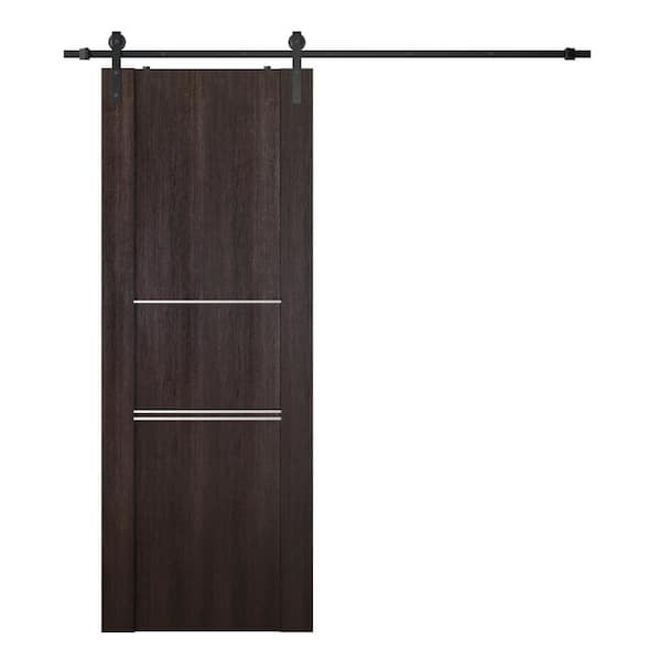 Belldinni Vona 24 in. x 80 in. Veralinga Oak Composite Core Wood Sliding Barn Door with Hardware Kit