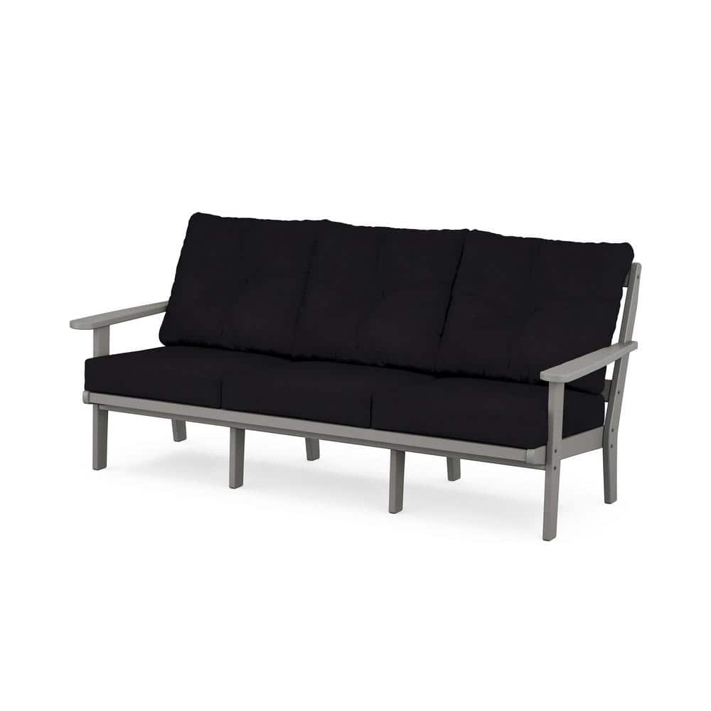 Mission Plastic Outdoor Deep Seating Couch in Slate Grey with Midnight Linen Cushions price history on PriceWatchPro