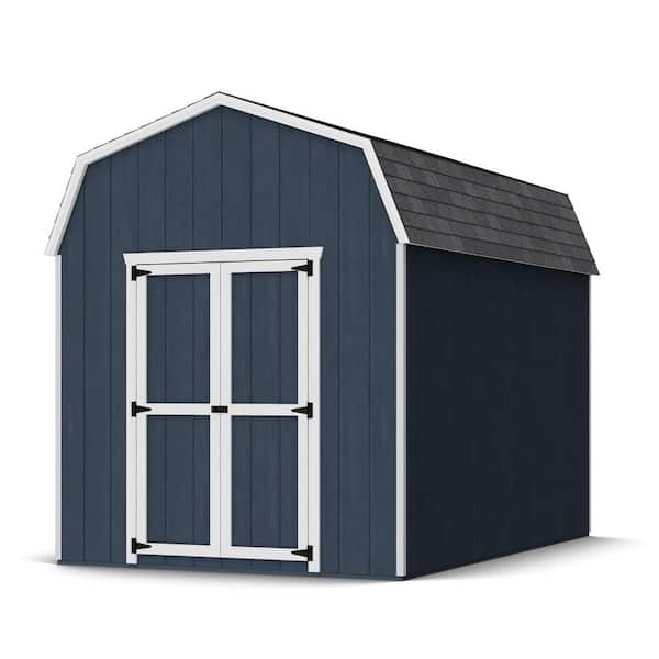 Value Gambrel 8 ft. x 12 ft. Outdoor Wood Storage Shed Precut Kit with 6 ft. Sidewalls and Floor (96 sq. ft.)