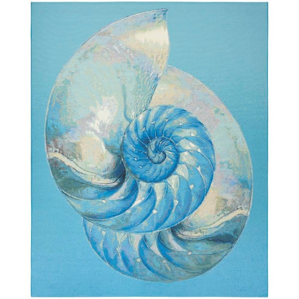 Color Splash Blue Ivory 9 ft. x 12 ft. Graphic Contemporary Area Rug
