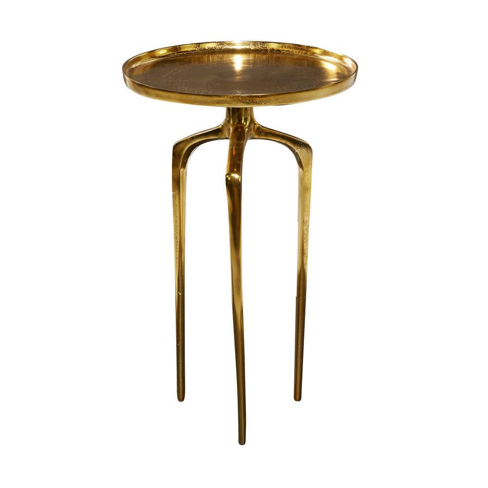 Chelsea Grove Sleek Gold Aluminum Round End Table