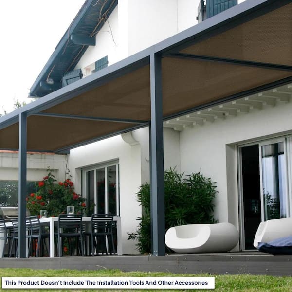 8 ft. x 50 ft. Brown Rectangle Sun Shade Roll, UV Blockage Cover for Outdoor Backyard Patio Pergola Greenhouse Plants