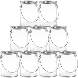 1 Quart Clear Paint Bucket, Paint Can with Lid and Handle(Set of 9)