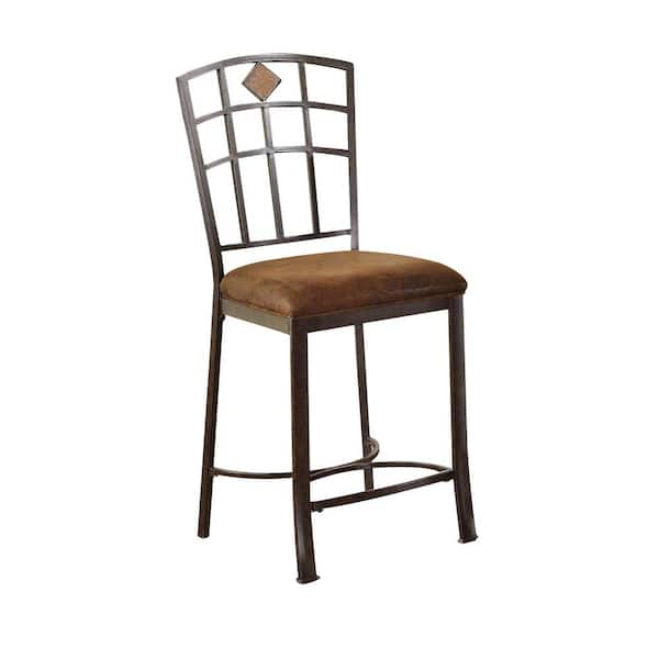 Acme Furniture Tavio 24 in. Black Gold Brush Cushioned Bar Stool (Set of 2)