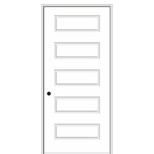32 in. x 80 in. Smooth Rockport Right-Hand Solid Core Primed Molded Composite Single Prehung Interior Door