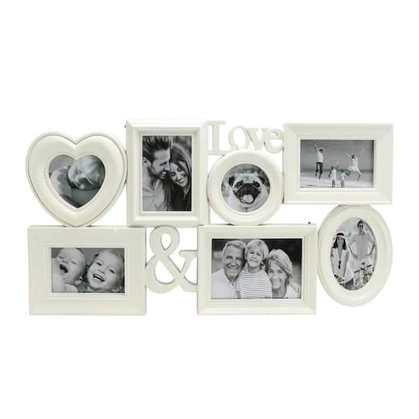 Northlight 26.5 in. White Multi-Sized in. Love & in. Photo Picture Frame Collage Wall Decoration