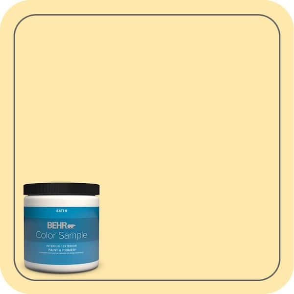 BEHR PREMIUM PLUS 8 oz. #PPH-02 Corn Satin Enamel Interior/Exterior Paint & Primer Color Sample