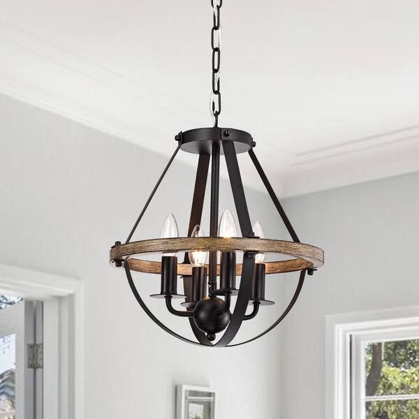 Warehouse of Tiffany Benny 26 in. 4-Light Indoor Matte Black