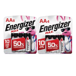MAX AA (8-Pack) and AA (4-Pack) Battery Bundle