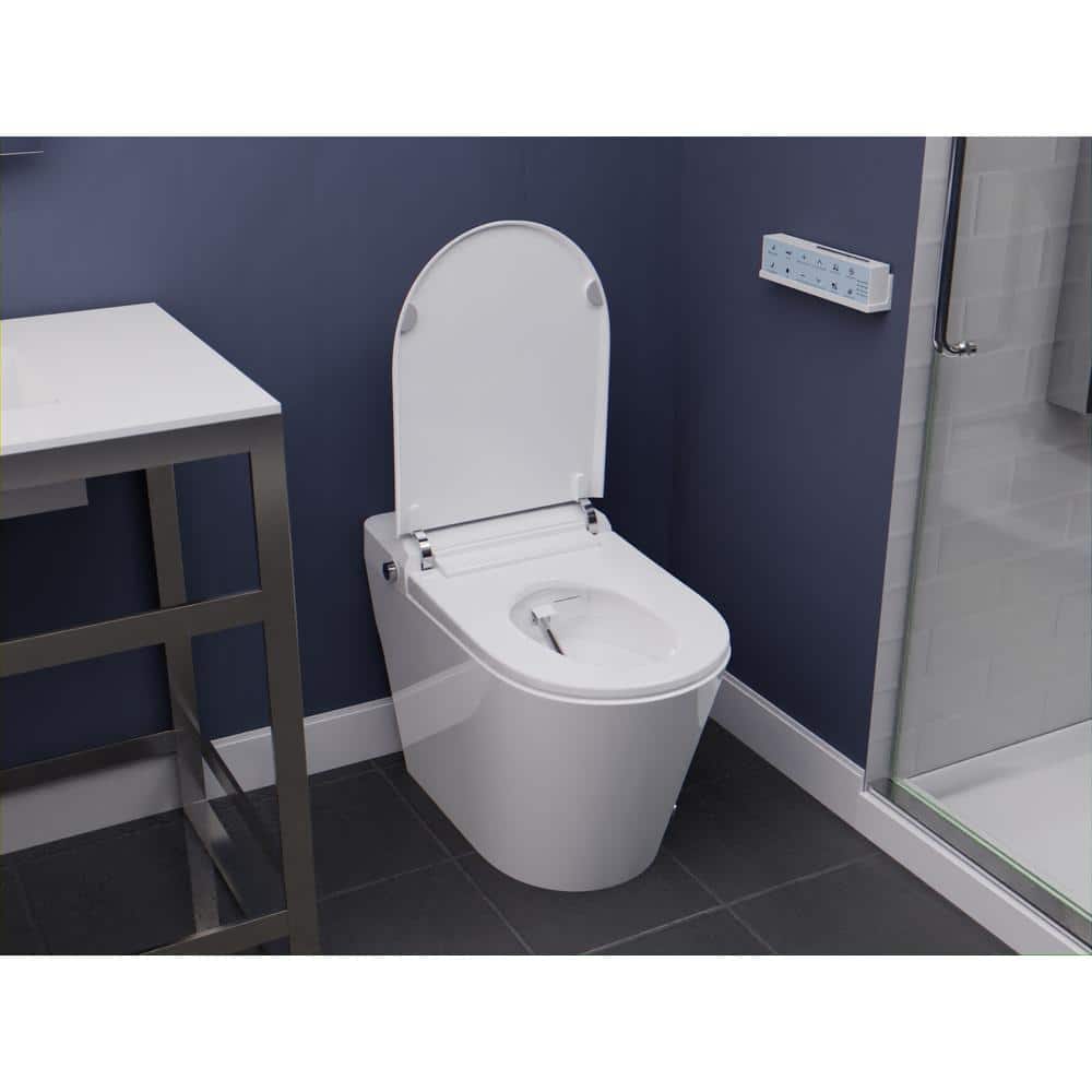 White Elongated High Efficiency Smart Toilet Bidet