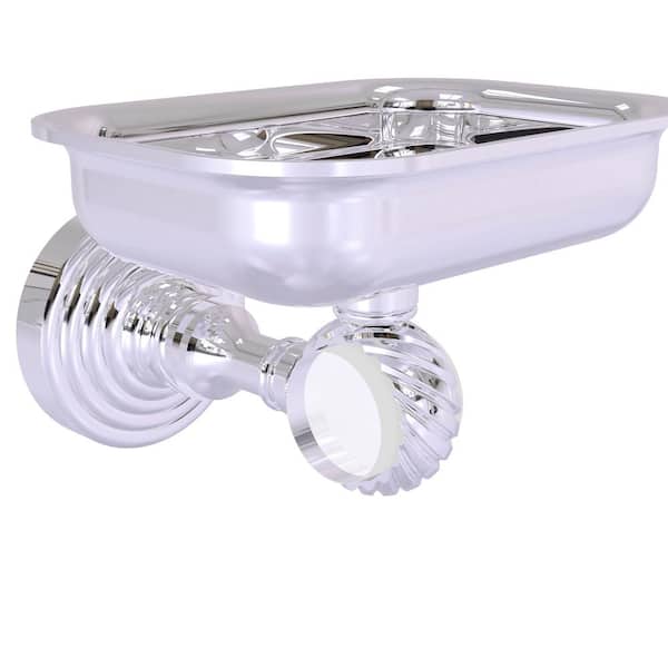 Allied Brass Pacific Grove Collection Wall Mounted Soap Dish Holder with Twisted Accents in Polished Chrome