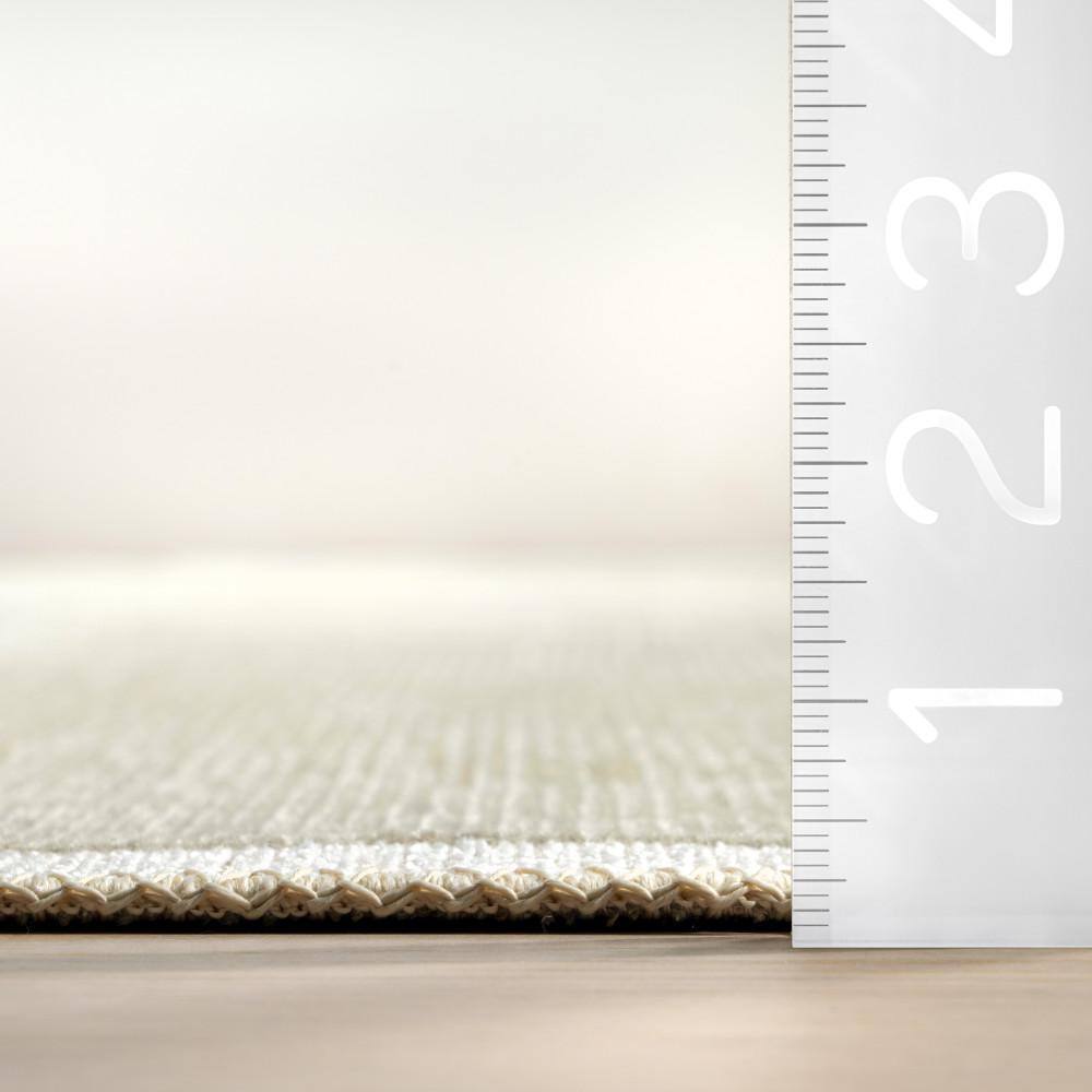 Green and White Geometric Reversible 4' x 6' Area Rug