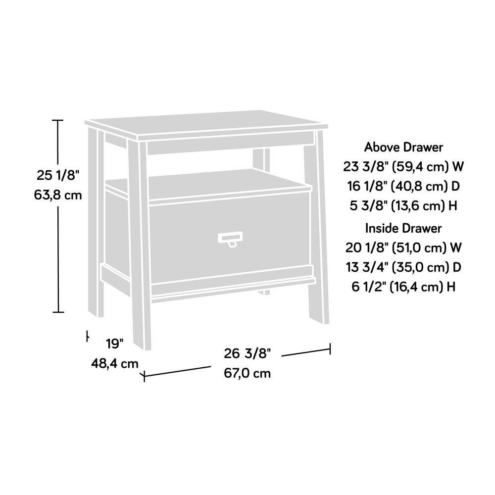Chalked Chestnut 1-Drawer Nightstand with Open Shelf