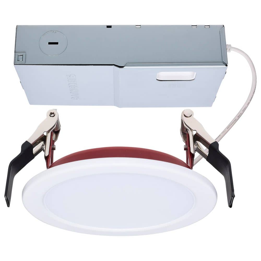 4 in. 10-Watt Fire Rated Adjustable CCT Dimmable Direct Wire Round Slim Integrated LED Recessed Trim Light 120-277 Volts price history on PriceWatchPro