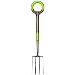 43 in. PRO Stainless Steel Digging Fork in Original Green