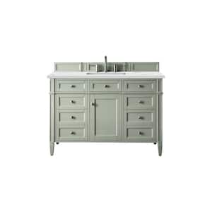 Brittany 48.0 in. W x 23.5 in. D x 34 in. H Bathroom Vanity in Sage Green with Ethereal Noctis Quartz Top