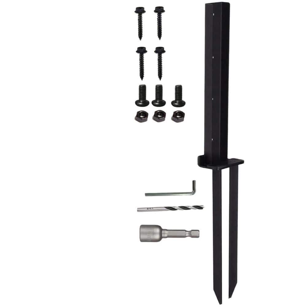2 Pack Black Heavy-Duty Fence Post Anchor Repair Kit with Metal Ground Spike Depth Inground Fence Post Stakes price history on PriceWatchPro