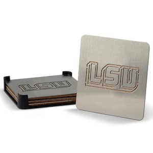 NCAA LSU Tigers Stainless Steel 4 in. Metallics Coasters (Set of 4)