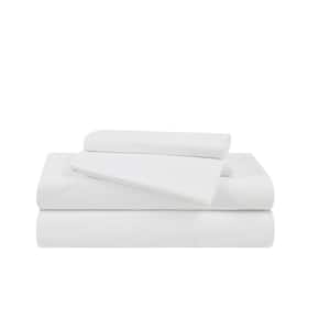 Washed Cotton White Twin 3-Piece Sheet Set