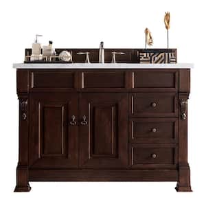 Brookfield 48 in. W x 23.5 in. D x 34.3 in H Single Bath Vanity in Burnished Mahogany with Arctic Fall Solid Surface Top
