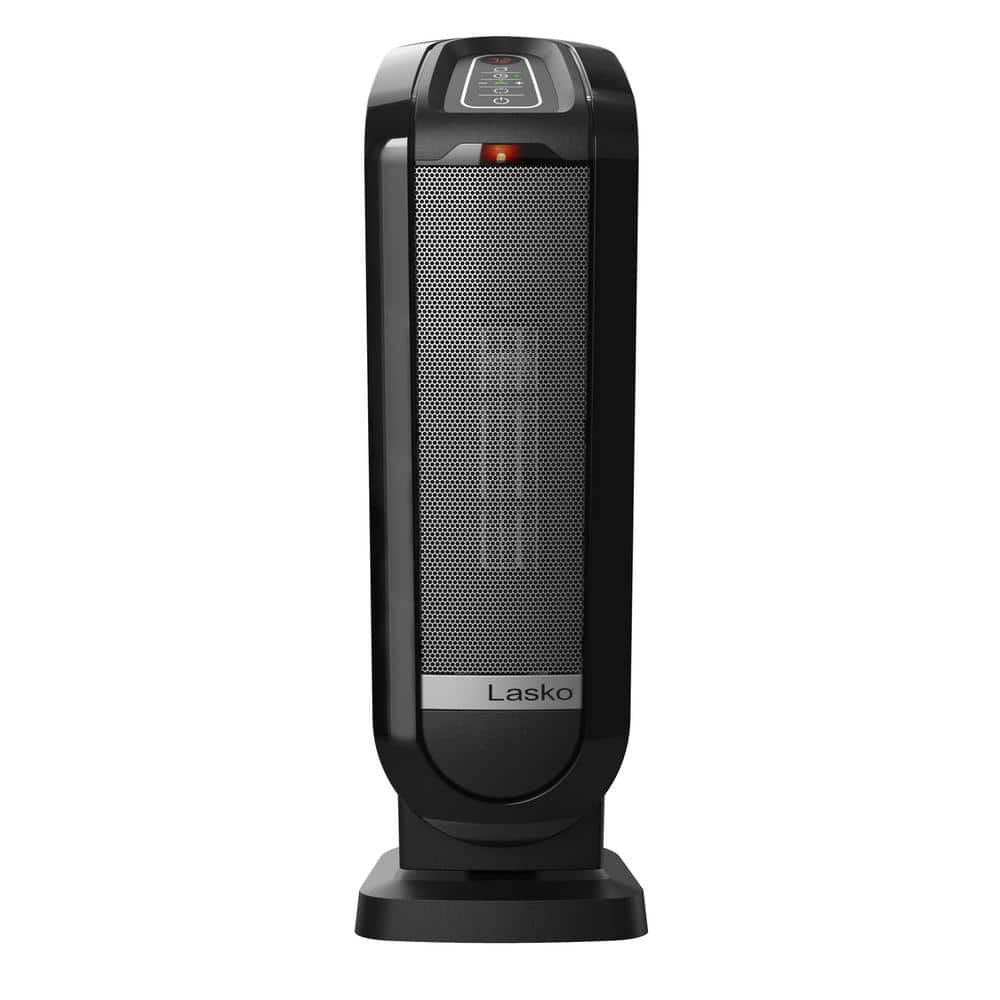 Black Ceramic Electric Tower Heater with Digital Display and Remote Control