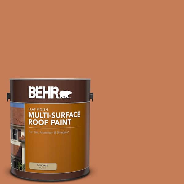 BEHR 1 gal. #M210-6 Orange Liqueur Flat Multi-Surface Exterior Roof Paint