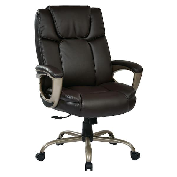Office Star Products Espresso Eco Leather Big Man's Executive Office Chair