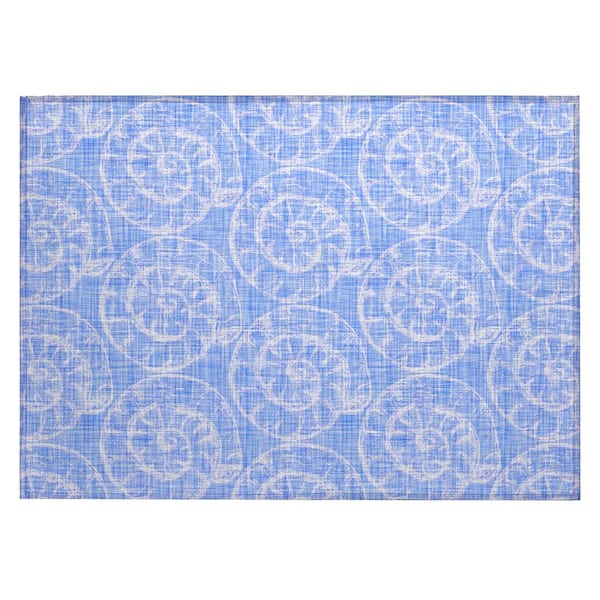 Surfside Cobalt 1 ft. 8 in. x 2 ft. 6 in. Geometric Indoor/Outdoor Area Rug