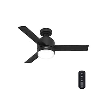 Gilmour 44 in. Indoor/Outdoor Matte Black Ceiling Fan with Light Kit and Remote Included
