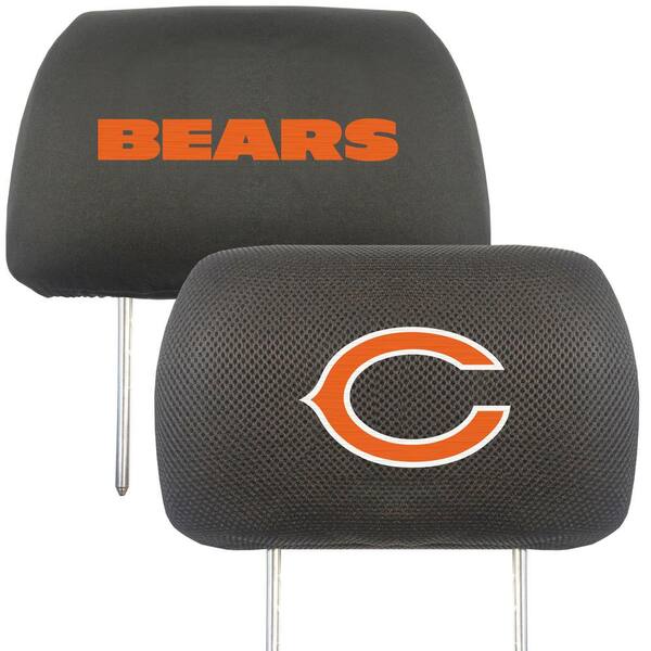 FANMATS NFL Chicago Bears Black Embroidered Head Rest Cover Set (2