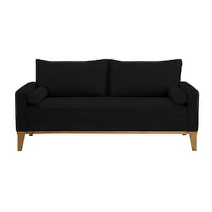 Lifestyle Solutions Sam 60 5 In Black Microfiber 4 Seater Lounger Sofa With Removable Cushions