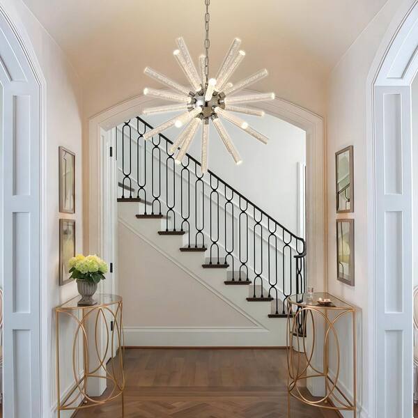 Bubble regular Silver シャンデリア BAOURE 24 Light Dimmable Integrated LED Silver Bubble Pillar