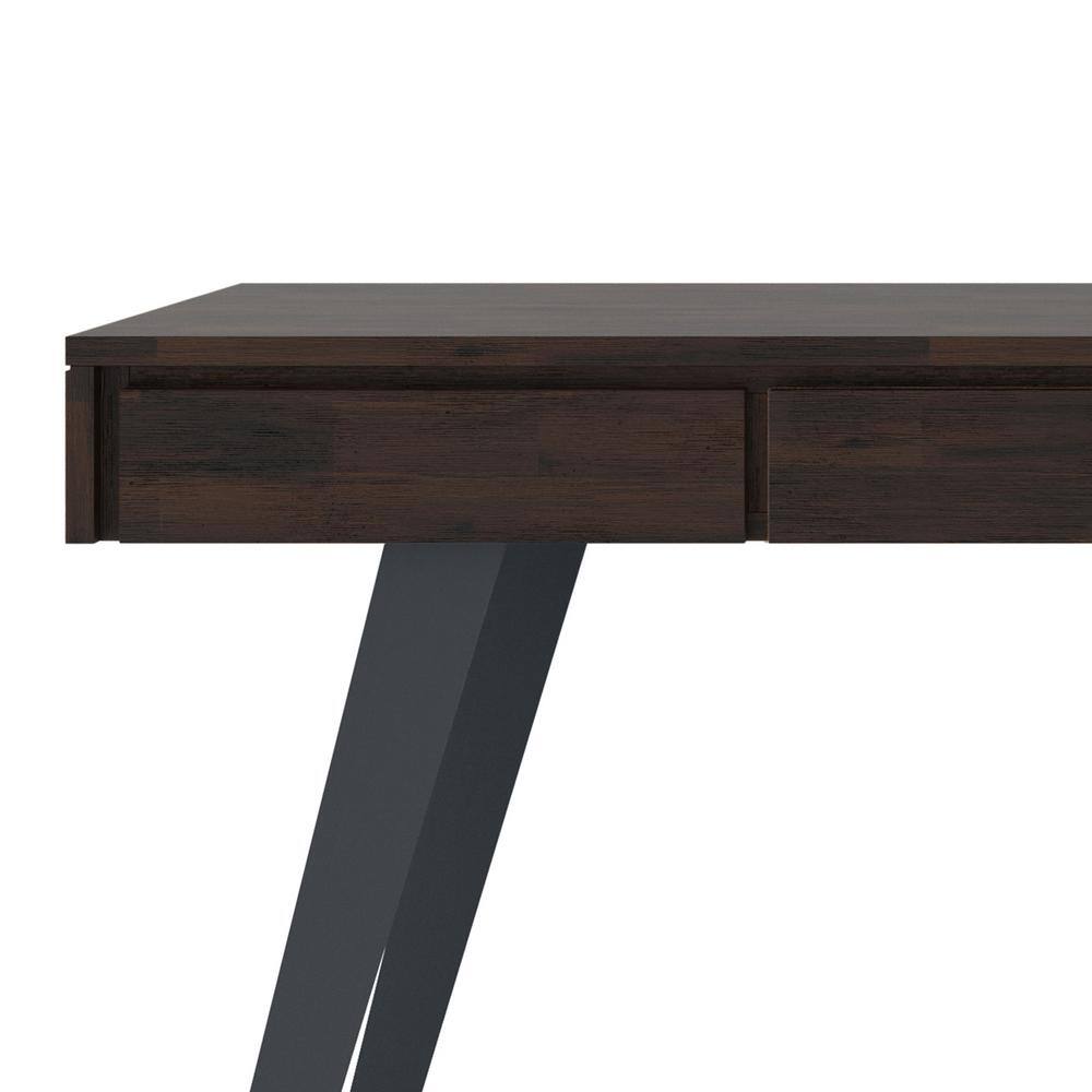 Lowry Industrial Urban Desk in Distressed Hickory Brown with Keyboard Tray