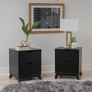 Pheba Black 2 (2-Drawer) Nightstand (Set of 2)