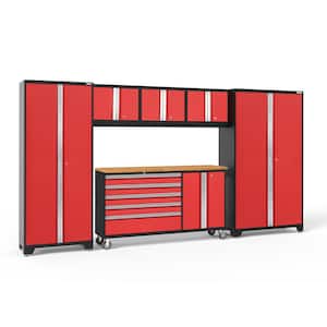 Bold Series 6-Piece 24-Gauge Steel Garage Storage System in Deep Red (144 in. W x 77 in. H x 18 in. D)